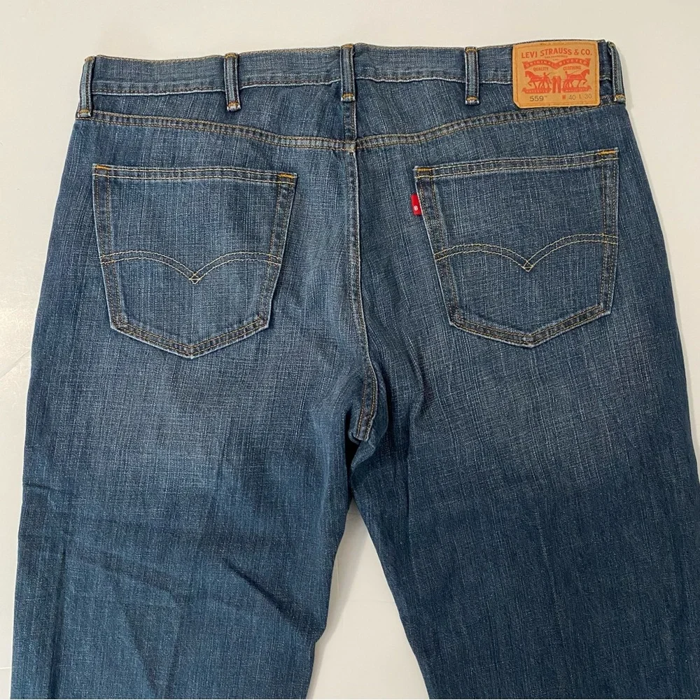 Levi’s Men’s 559 Straight Leg Denim Blue Jeans 40x30 Workwear Rugged Casual